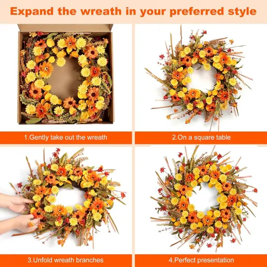 22 Inch Fall Wreaths for Front Door {5}