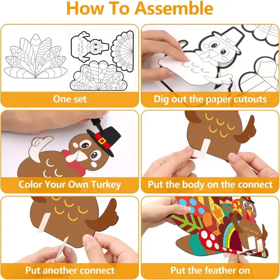 Thanksgiving Turkey Craft for Kids -10 SETS {2}