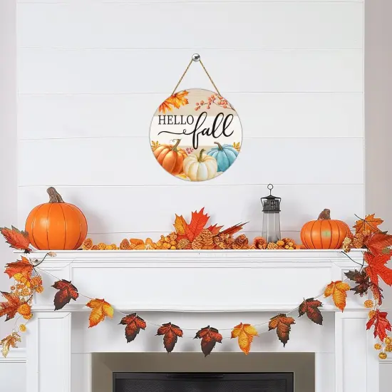Pumpkin Patch Maple Leaf Hanging Sign - Fall Decor {4}