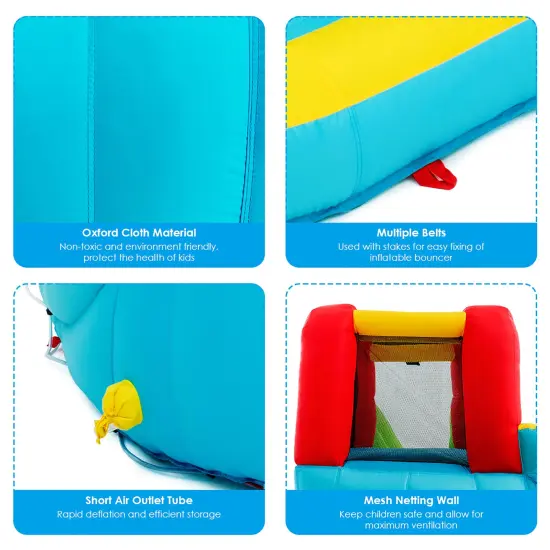 Costway Inflatable Water Slide Kids Splash Pool Bounce House without Blower {5}