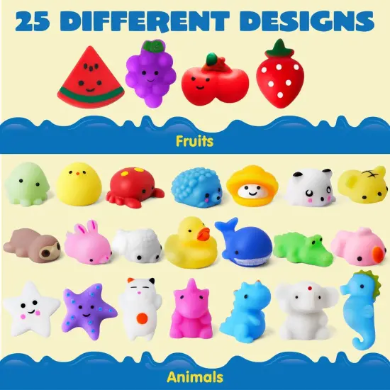 Random 25 Pack Mini Squishy Mochi {3}