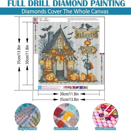13.8x13.8 Inch - 5D Halloween Diamond Painting Kits for Adults Beginners {4}