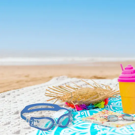 Swim Central 7" Blue Jelly Goggles with Case Kids Swimming Pool Accessory {4}