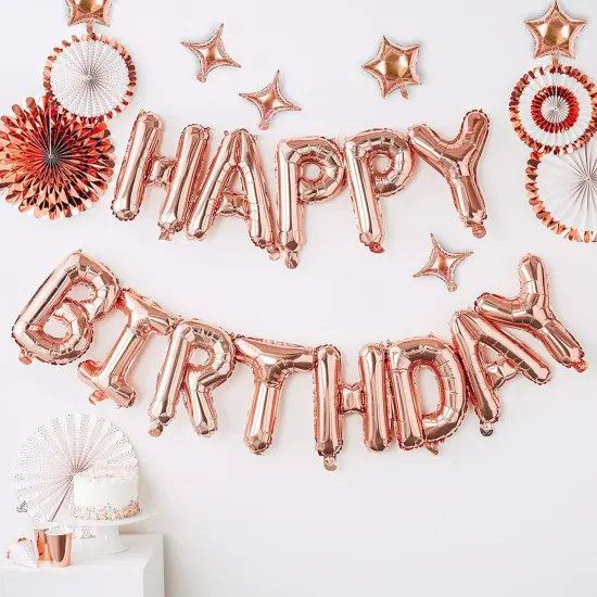 24pcs 3D Rose Gold Premium Mylar Foil Letter with 6pcs Star Balloons Kits for Kids Boys {2}