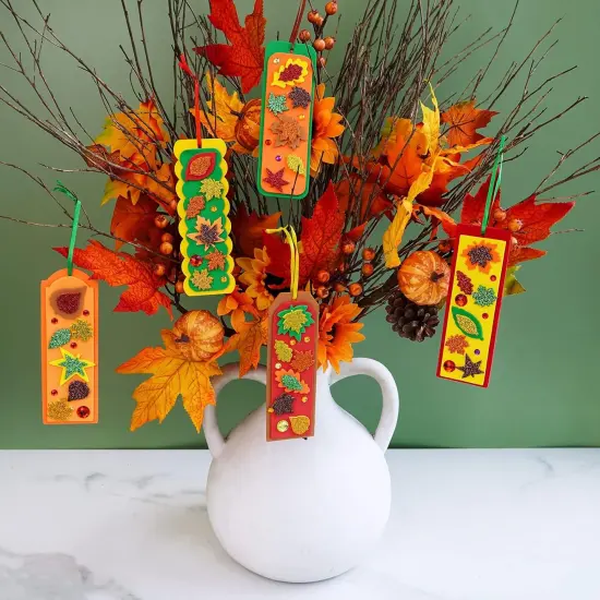 Fall Craft Kits - DIY Leaf Bookmarks & Decorations Art Sets for Kids {4}