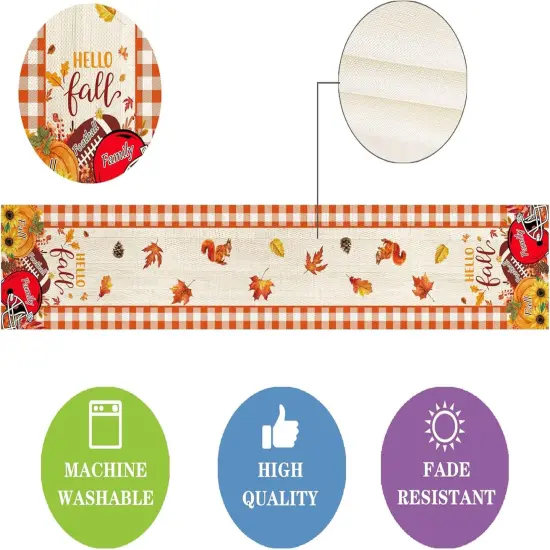 Hello Fall Table Runner 72 Inches {3}