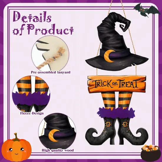 Halloween Door Sign Witch Wreath Decorations {2}