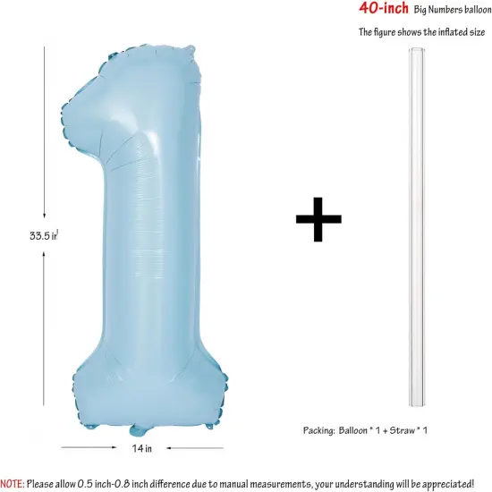 40 In Matte Blue Number Balloons {2}