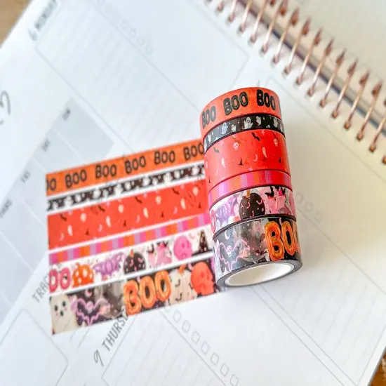 Halloween Party Ghosts Bats Boo! Washi Tape Set October 2024 - W117 {6}