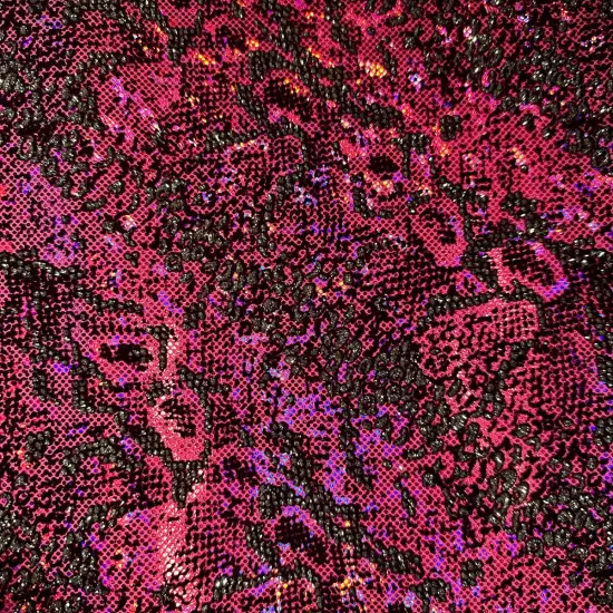 1 Yard Snake Flocking Glitter Hologram Nylon Spandex Fabric for Performance Wear, DIY Projects 60 Inch Width White Silver {2}