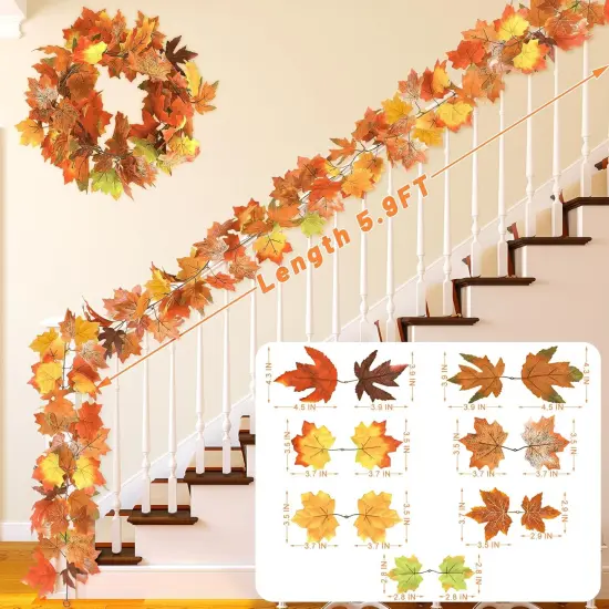 2 Pack Fall Garland - 11.8FT (Orange) {2}