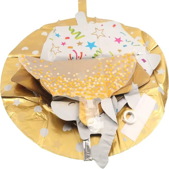 Large Gold Round Foil Helium Mylar Balloons - 8PCS {2}