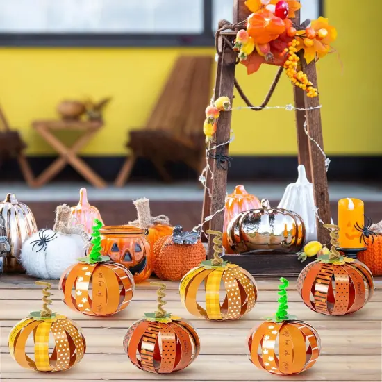 36Pcs Halloween Pumpkin Craft Kit DIY Fall,Paper Strip Pumpkin Craft {3}