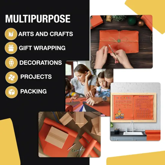 Kraft Paper Roll 36" X 1320" (110' Ft) Colored Paper Roll - Packing Paper Roll - Craft Supplies - Kraft Wrapping Paper Perfect as Shipping Paper Craft Paper Roll by Crown Display Orange {3}