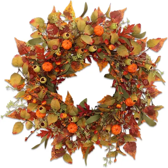 22 inch Artificial Fall Wreaths for Front Door {1}