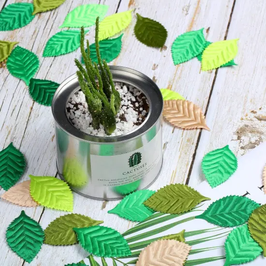 150 Pieces Fake Fabric Leaves for Crafts(Green Series) {3}
