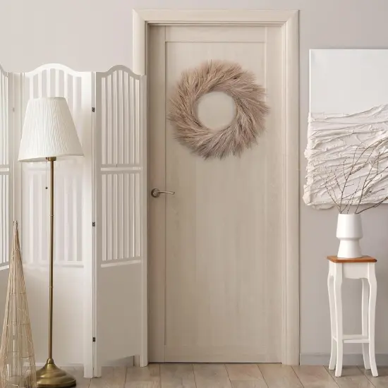 26&rsquo;&rsquo; Faux Pampas Grass Wreath {5}