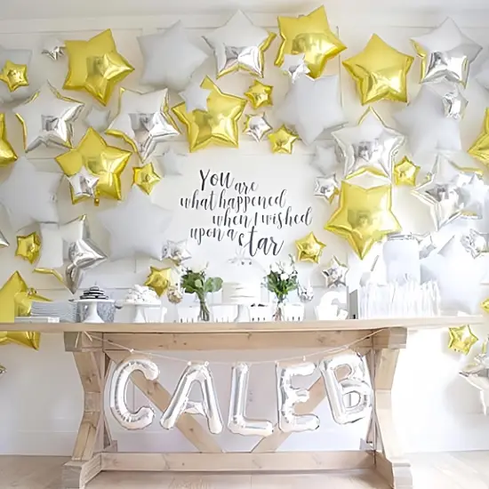 24 Pcs 18"" Gold star Balloons Foil Balloons Mylar Balloons {3}