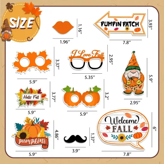 Fall Decor Happy Fall Gnomes Pumpkin Photo Booth Frame and Props {3}