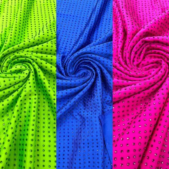 1 Yard Rhinestone Stretch Spandex Fabric Nylon for Costumes, Leggings & D&eacute;cor Width 54" Mustard {2}