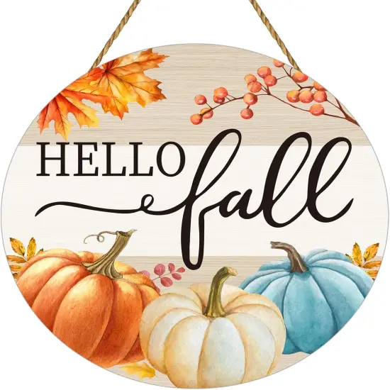 Pumpkin Patch Maple Leaf Hanging Sign - Fall Decor {1}