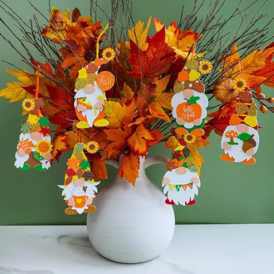 24 Sets Fall Craft Kits DIY Fall Gnome Ornaments Decorations Art {3}