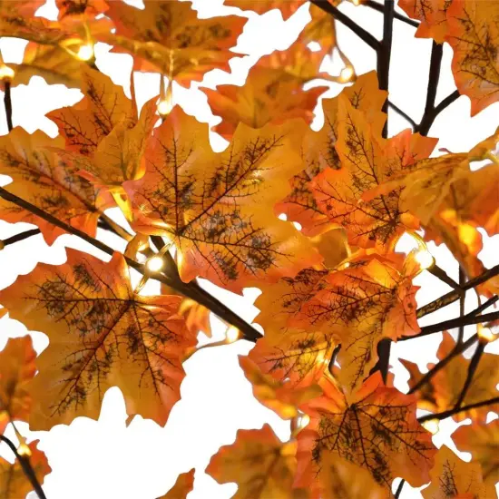 7FT LED Lighted Maple Tree - Dotted with 208 Warm White LED Lights Orange for Thanksgiving Harvest Fall Festival Home Party Decoration {2}