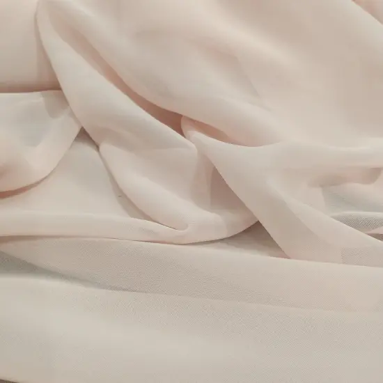 1 Yard Chiffon Fabric 60" Wide Lightweight Sheer Material 100% Polyester Bridal & Formal Wear Blush {1}
