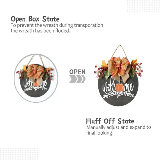 Fall Wreath Pumpkin - 12 inches {4}