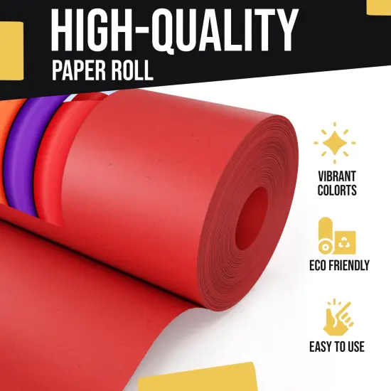 Kraft Paper Roll 17.75" X 1320" (110' Ft) Colored Paper Roll - Packing Paper Roll - Craft Supplies - Kraft Wrapping Paper Perfect as Shipping Paper Craft Paper Roll by Crown Display Red {4}