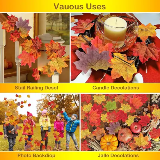 500PCS Fall Leaves - 8 Colors {3}