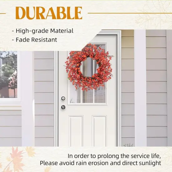 Fall Wreaths with Little Pumpkins & Berries {3}