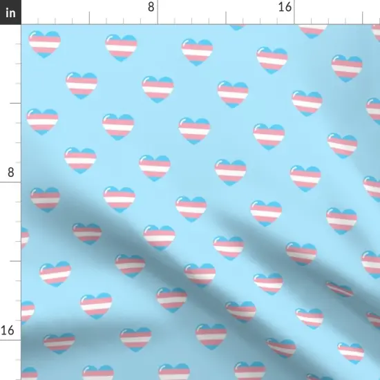 Various Fabrics by the Yard or Fat Quarter Lgbtqia Trans Queer Pride Month Flag Pink Blue Hearts Lgbt Medium Scale Custom Printed Fabric by Spoonflower {2}