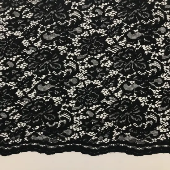 1 Yard Black Vintage Corded Lace Fabric for Dresses Gowns Diy Sewing Crafts 52/54&rdquo; Width {3}