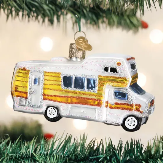 Old World Christmas 2.0 Inch Classic Motorhome Christmas Tree Ornament , Vacation Travel Class C Multicolored {3}