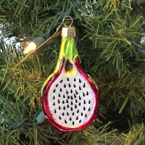 Old World Christmas 3.75 In Dragon Fruit Tree Ornament , Cactus Honolulu Queen Multicolored {3}