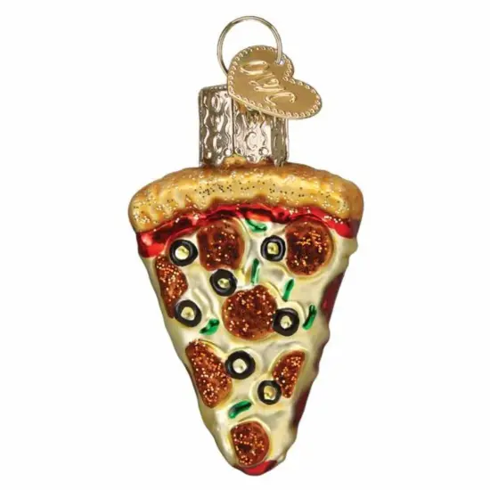 Old World Christmas 2.0 Inch Mini Pizza Slice Christmas Tree Ornament , Gumdrops Collection Pepperoni Multicolored {1}