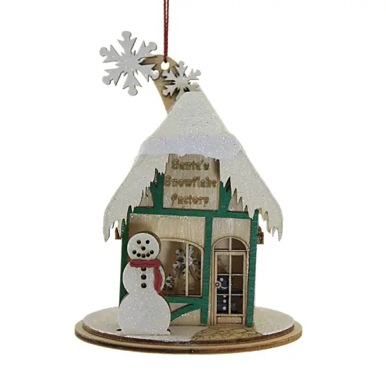 Ginger Cottages 3.5 Inch Santa's Snowflake Factory Tree Ornament , Snowman Beige {1}