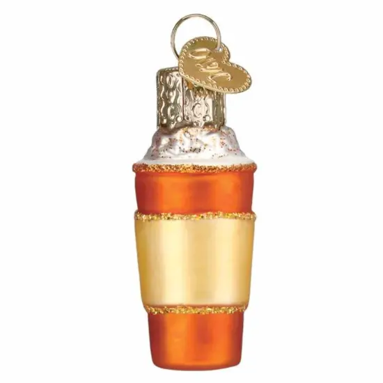 Old World Christmas 2.0 Inch Mini Pumpkin Spice Latte Christmas Tree Ornament , Gumdrops Collection Fall Drink Orange {2}