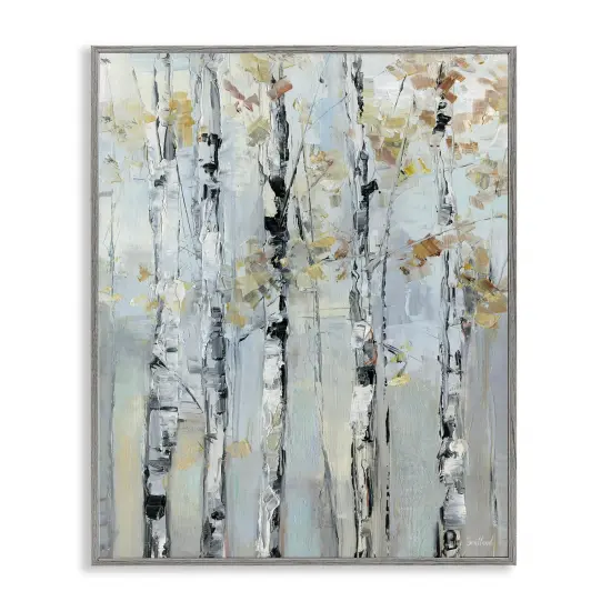 Stupell Industries Autumn Birch Abstraction Framed Giclee By Sally Swatland {1}
