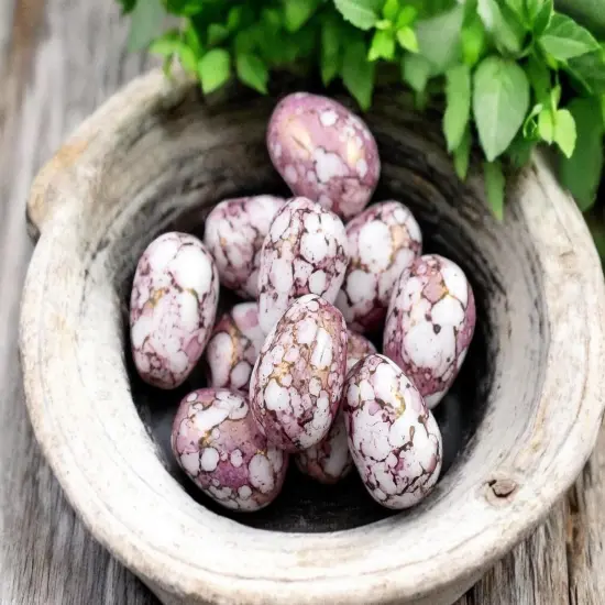 *20* 10x8mm Pink Picasso Luster Washed Alabaster Pear Drop Beads {3}