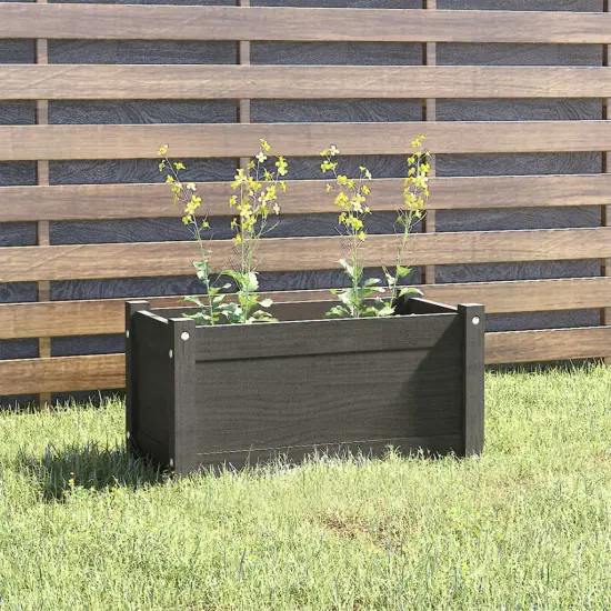 vidaXL Garden Planter Gray 23.6"x12.2"x12.2" Solid Wood Pine {1}
