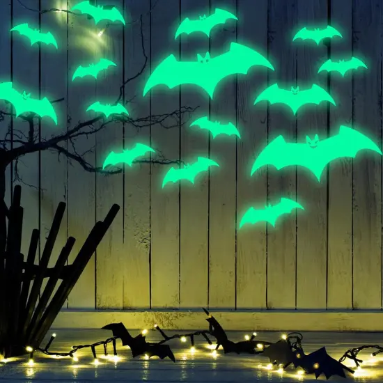 Glow in The Dark Bat Wall Decor {4}