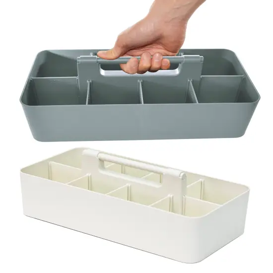 Enjoy Organizer 2 Pack Portable Caddy Organizer Stackable With Handle 8 Compartment Divided Art Storage Caddy Supply Basket Made In USA {1}