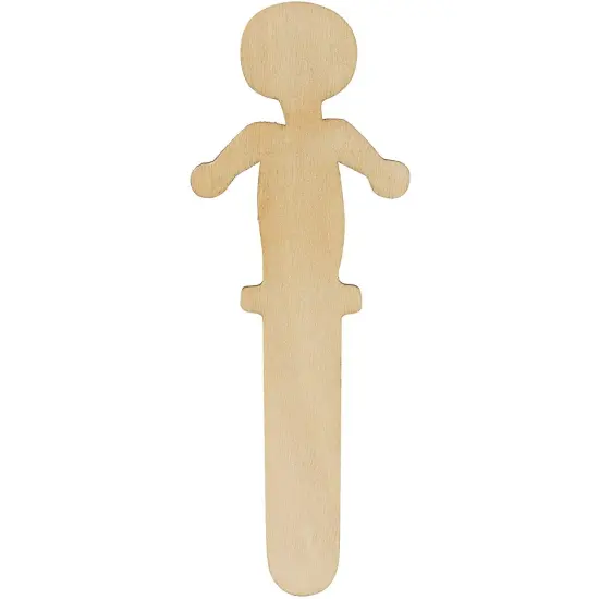 100-Pack Wooden People Shaped Craft Sticks, 5.8 x 2 x 0.1 Inch for DIY Arts and Crafts Projects, Crafting Supplies Brown {5}
