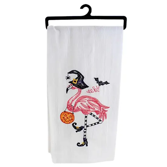 Kay Dee Designs 28.0 Inch Flamingo/Skeleton Hand Towel Halloween Hand Towel Set , Bat Witches Hat Multicolored {3}