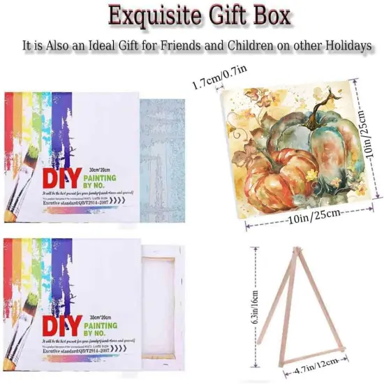 Fall Pumpkin Paint by Numbers Kit for Adults with Framed {2}