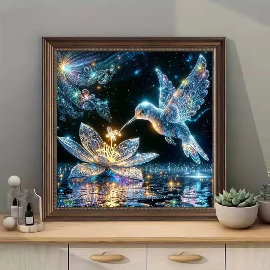 Hummingbird Diamond Art Kits for Adults,DIY Bird Diamond Painting Kits Round Diamond Dots for Adults,5D Full Drill Painting Kit Art and Crafts for Adults Home Wall Decor 14 X 14inch {2}