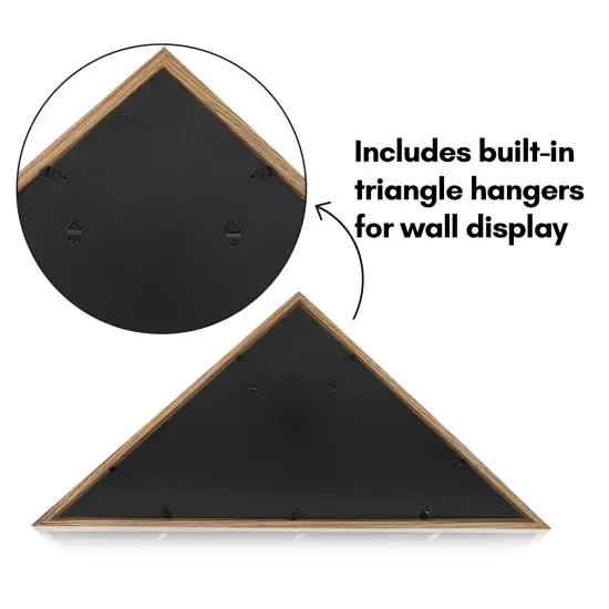 Americanflat Small Flag Display Case for Burial Flag - Fits Folded Flag - Elegant Military Flag Display Case - Plexiglass Cover - Triangle Hanging Hardware - Brown {4}