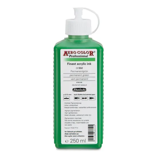Schmincke Aero Color Professional Airbrush Color - 250 ml, Permanent Green {2}